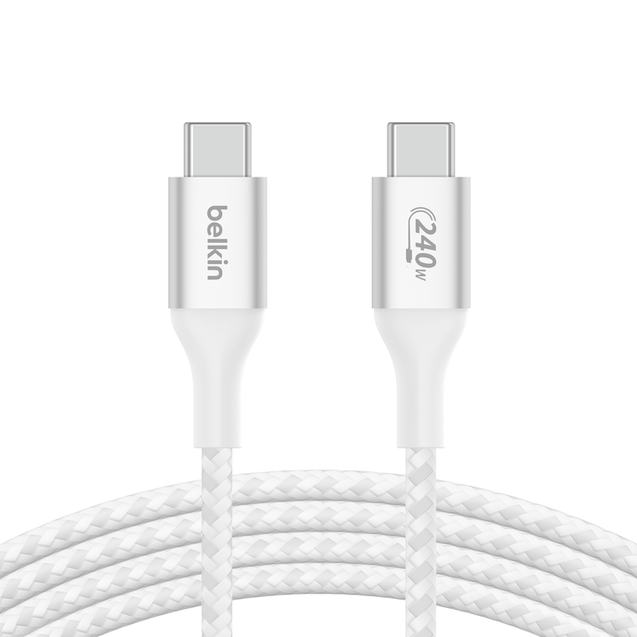 Belkin USB-C til USB-C 240W Vevd Ladekabel 2m - Hvit