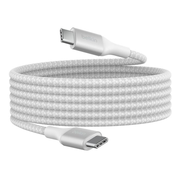 Belkin USB-C til USB-C 240W Vevd Ladekabel 2m - Hvit