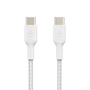 Belkin USB-C til USB-C 60W Vevd Ladekabel 1m - Hvit
