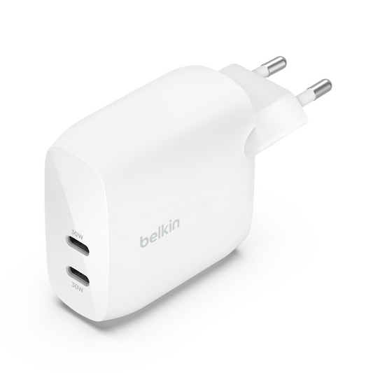 Belkin 60W Dual USB-C PD Vegglader