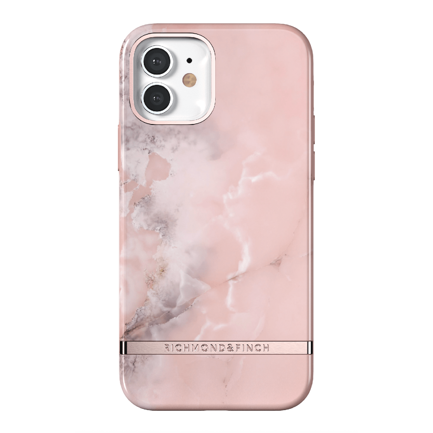 Richmond & Finch deksel for iPhone 12 mini i rosa marmormønster