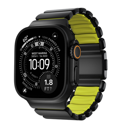 Nomad 49/46 mm Stratos Band Reim - Black Titanium/Volt