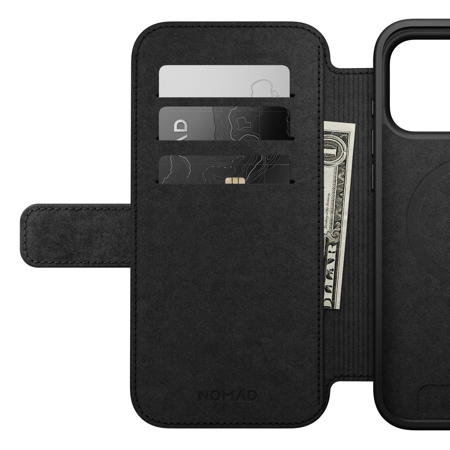 Nomad Modern Folio MagSafe Skinnetui til iPhone 17 Pro Max - Svart