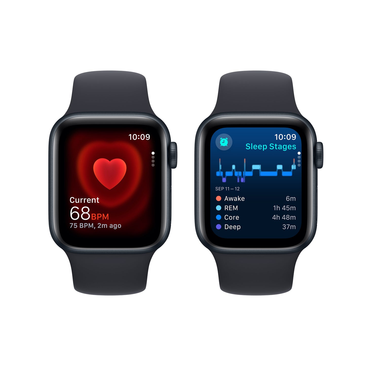 Apple Watch SE Cell 40mm Midnight med Midnight Sport Band - M/L