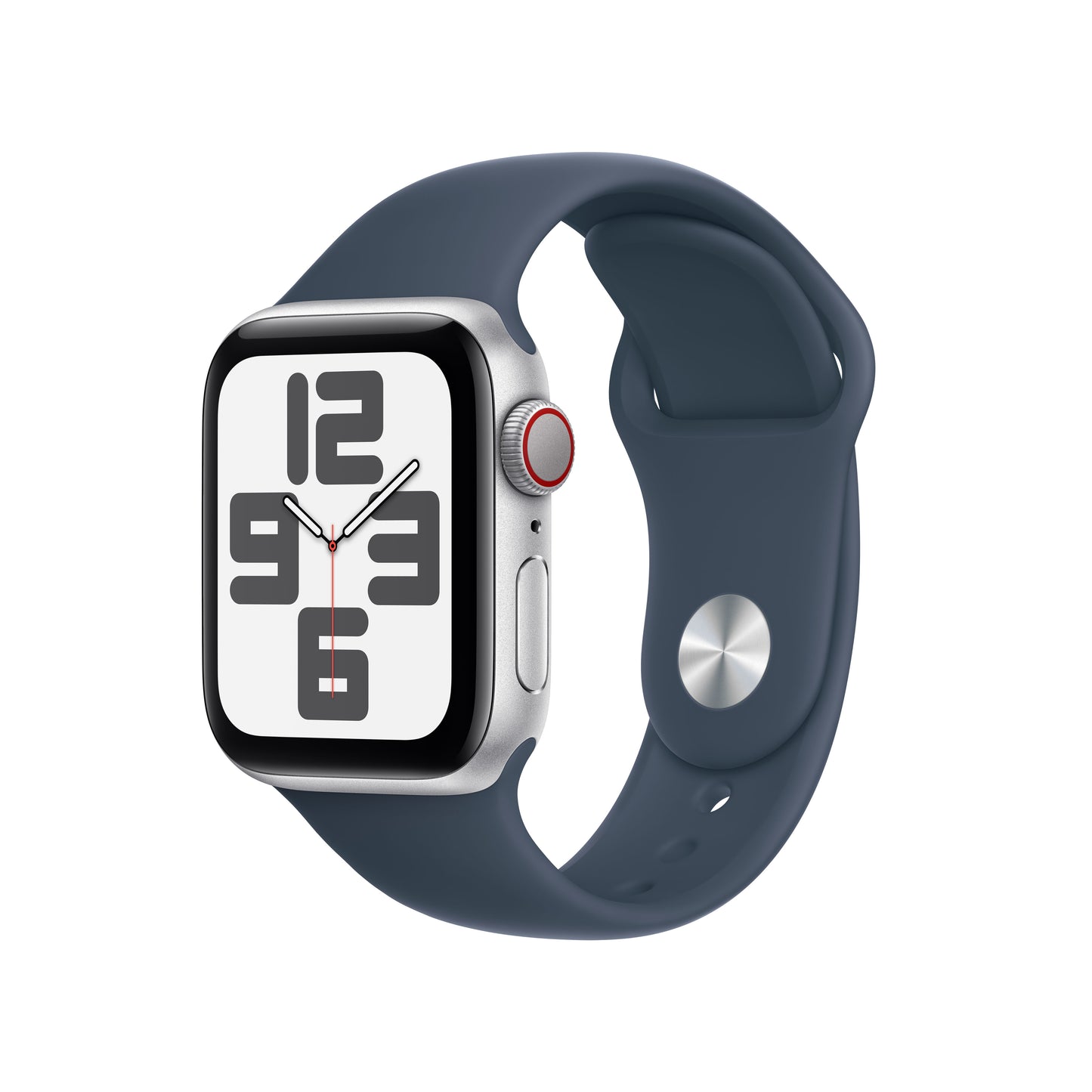 Apple Watch SE Cell 40mm Silver med Storm Blue Sport Band - M/L