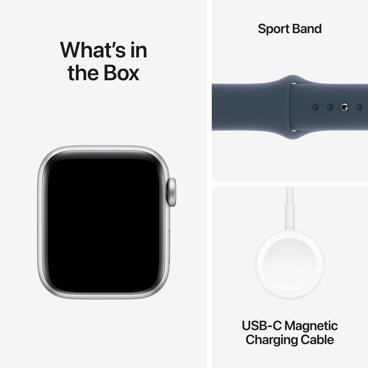Apple Watch SE Cell 40mm Silver med Storm Blue Sport Band - M/L