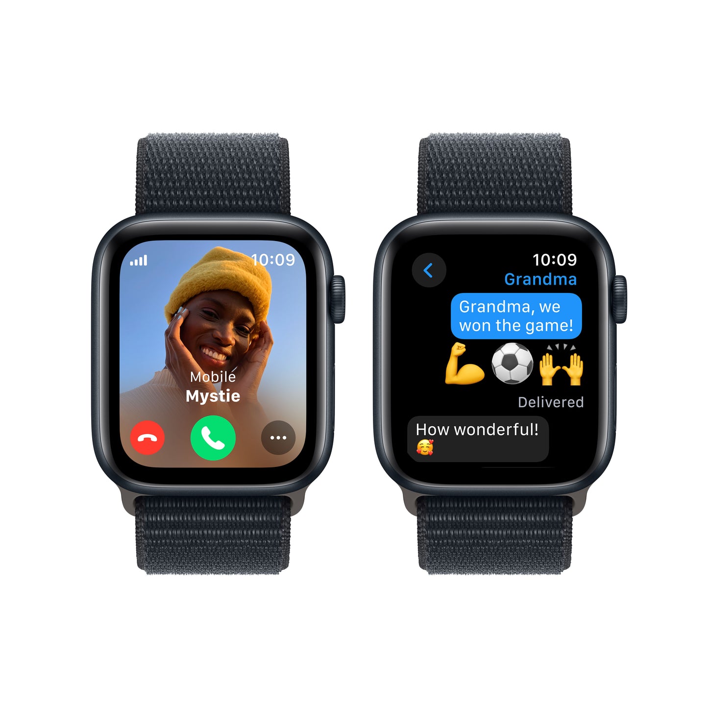 Apple Watch SE Cell 44mm Midnight med Midnight Sport Loop