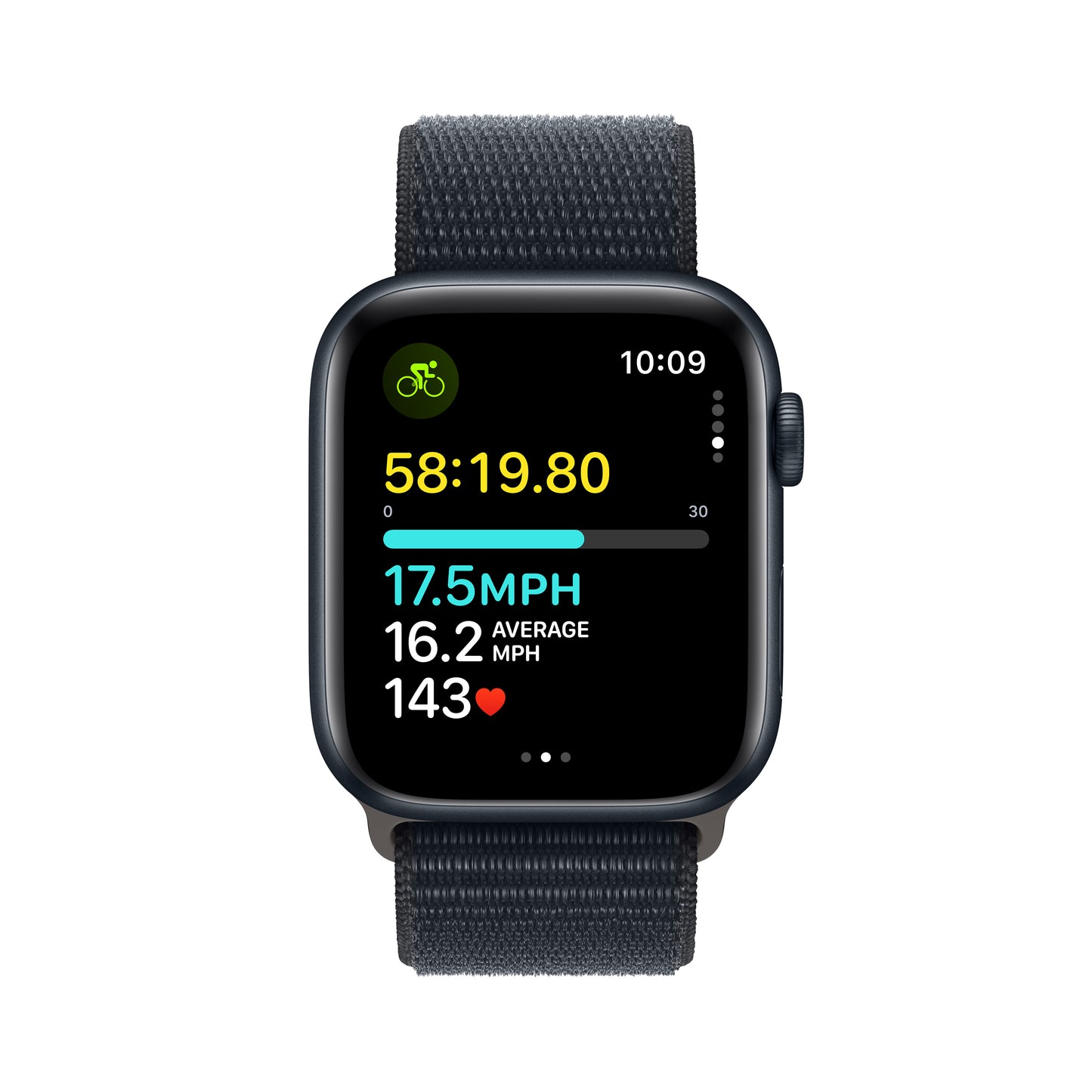 Apple Watch SE Cell 44mm Midnight med Midnight Sport Loop