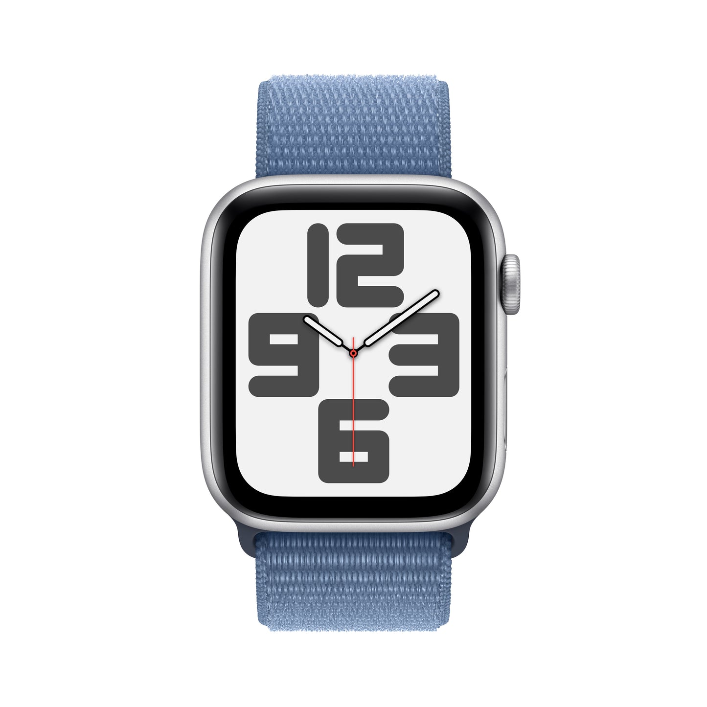 Apple Watch SE Cell 44mm Silver med Winter Blue Sport Loop