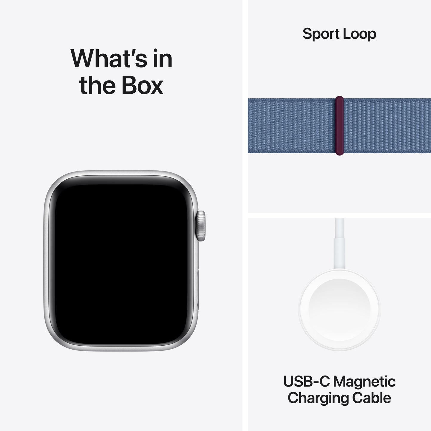 Apple Watch SE Cell 44mm Silver med Winter Blue Sport Loop