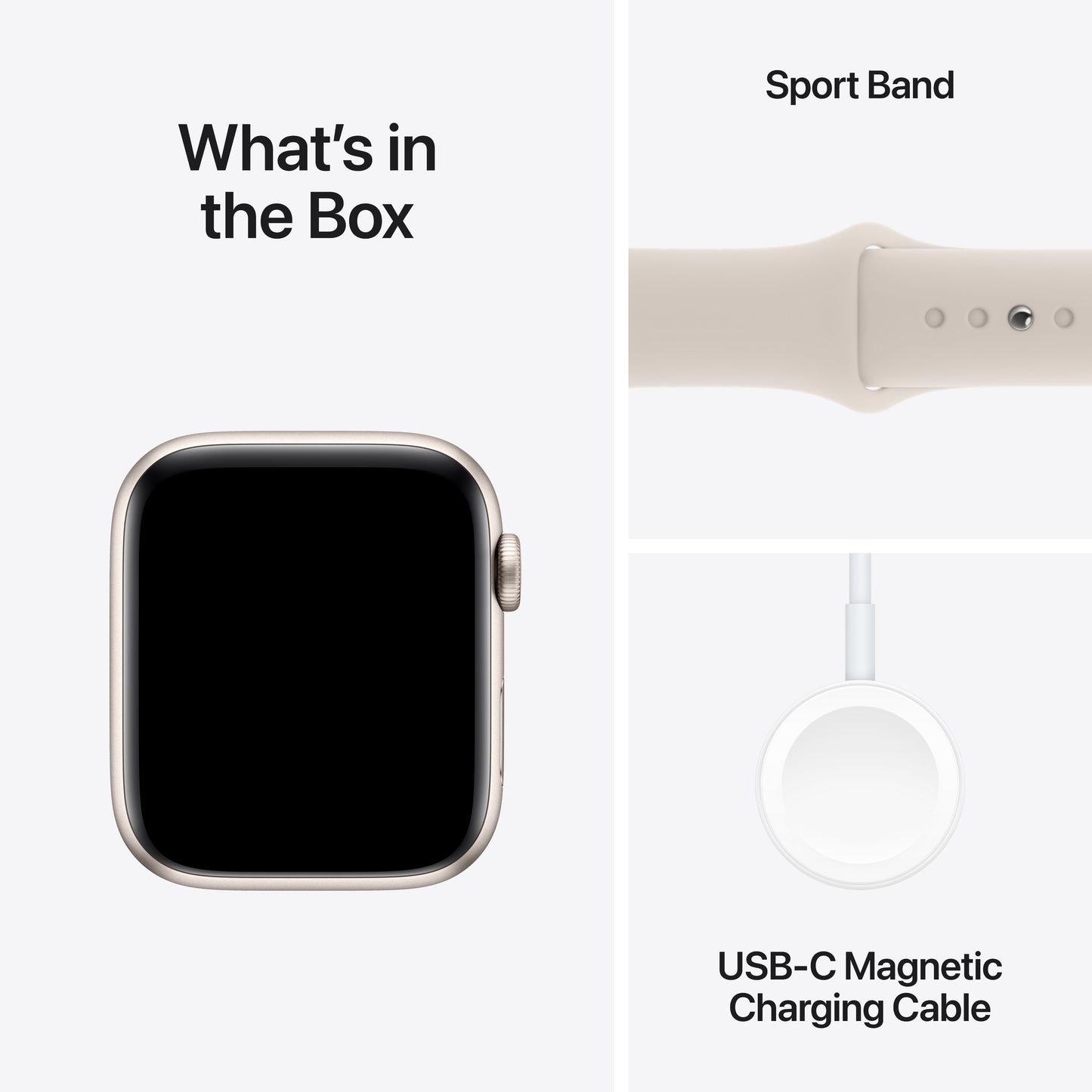 Apple Watch SE Cell 44mm Starlight med Starlight Sport Band - M/L