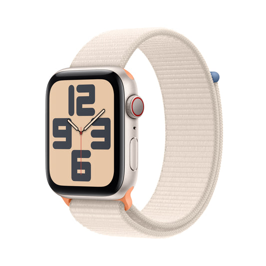 Apple Watch SE Cell 44mm Starlight med Starlight Sport Loop