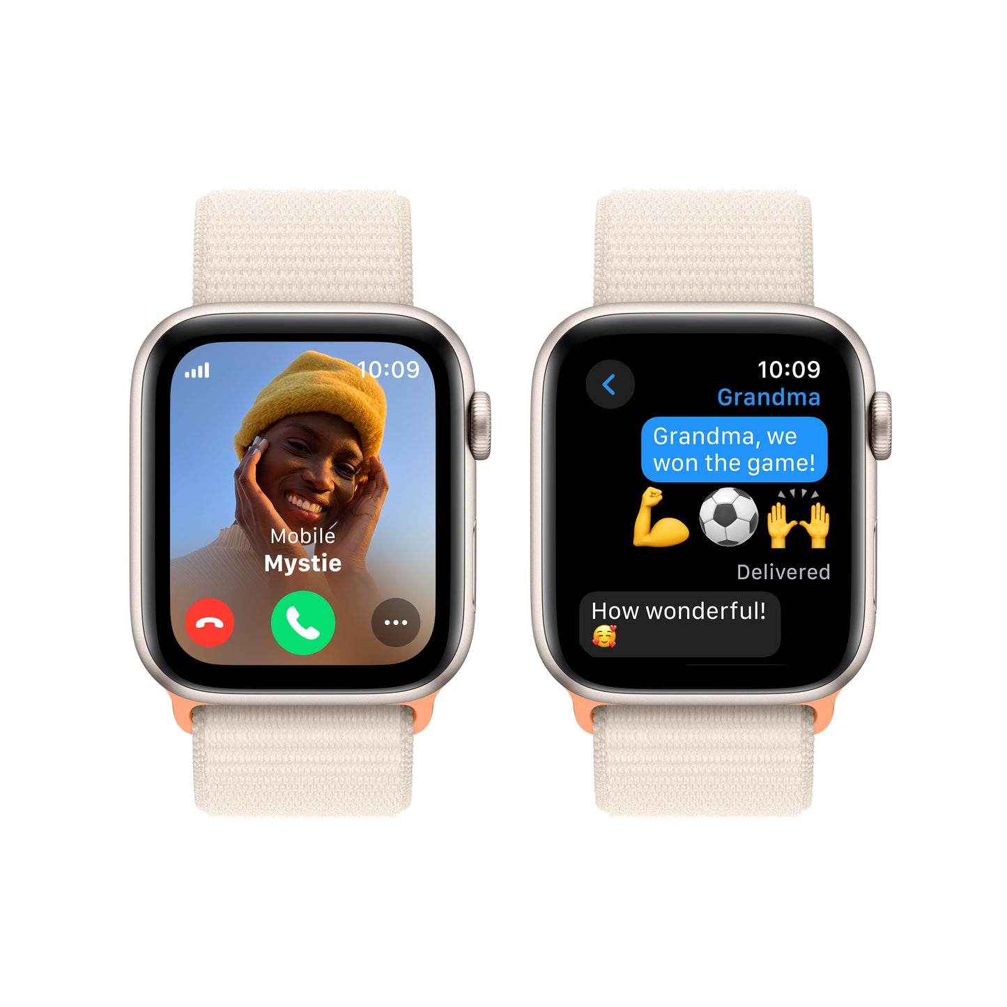 Apple Watch SE Cell 44mm Starlight med Starlight Sport Loop