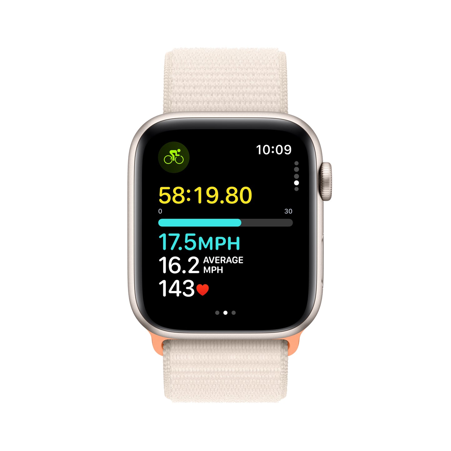 Apple Watch SE Cell 44mm Starlight med Starlight Sport Loop
