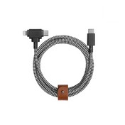 Native Union 1,5 m USB-C til USB-C/Lightning Belt Cable Duo Ladekabel - Zebra
