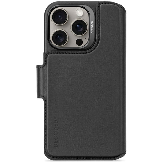 Decoded Detachable Wallet MagSafe Skinnetui til iPhone 16 Pro - Svart