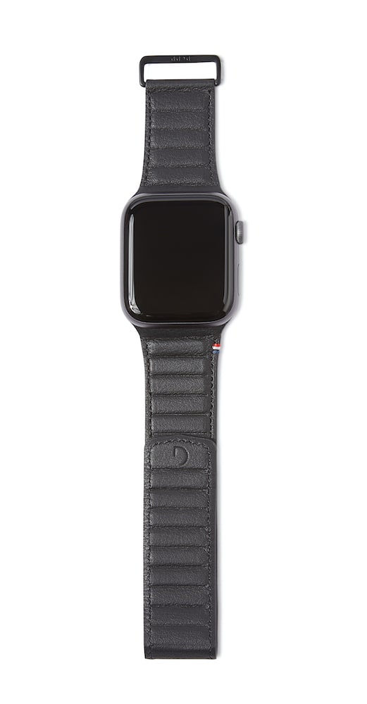 Decoded Traction lærrem til Apple Watch 44/42 mm - Svart