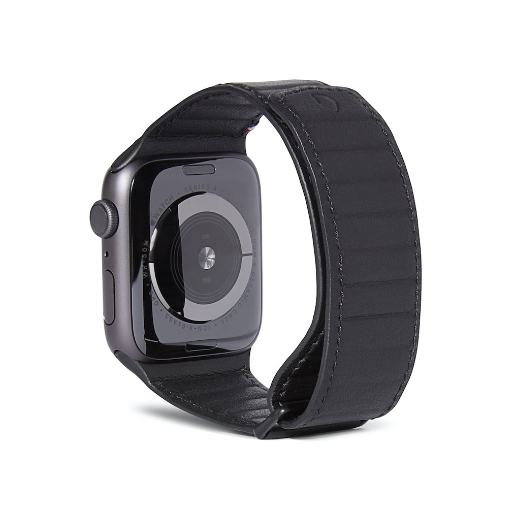 Decoded Traction lærrem til Apple Watch 44/42 mm - Svart