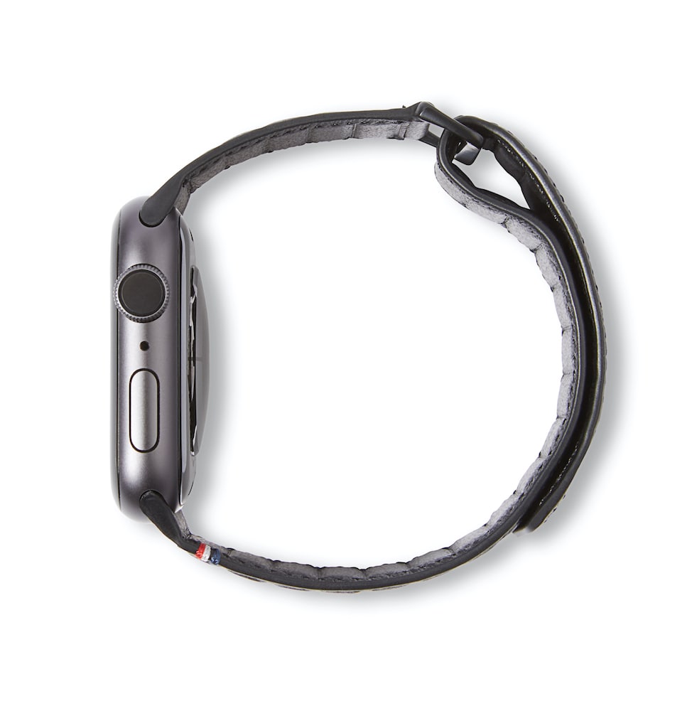 Decoded Traction lærrem til Apple Watch 44/42 mm - Svart