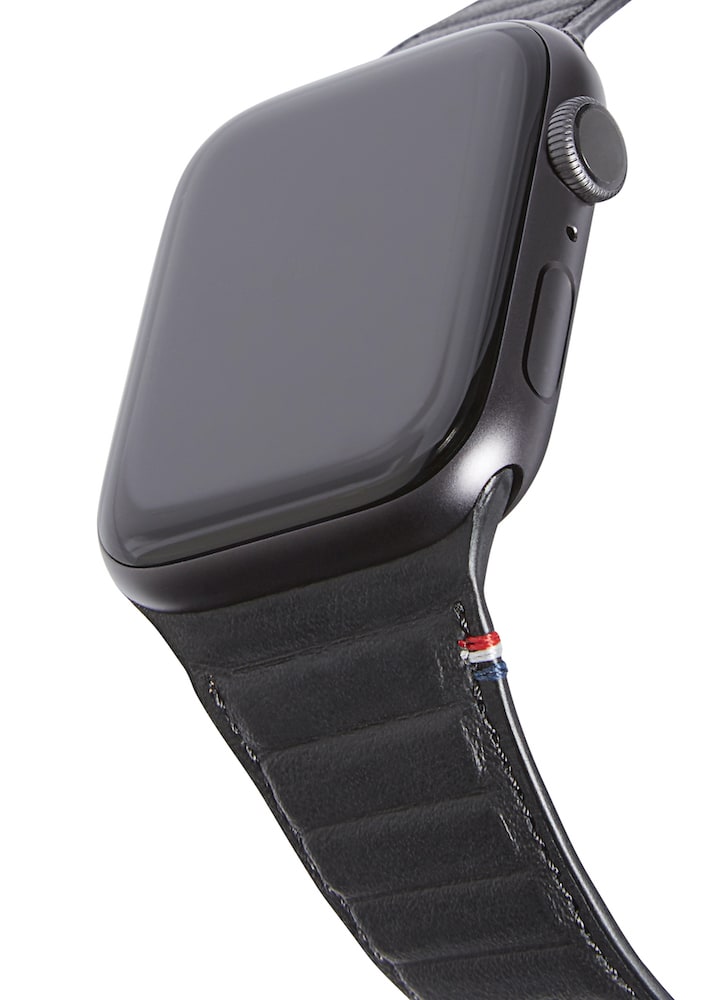 Decoded Traction lærrem til Apple Watch 44/42 mm - Svart