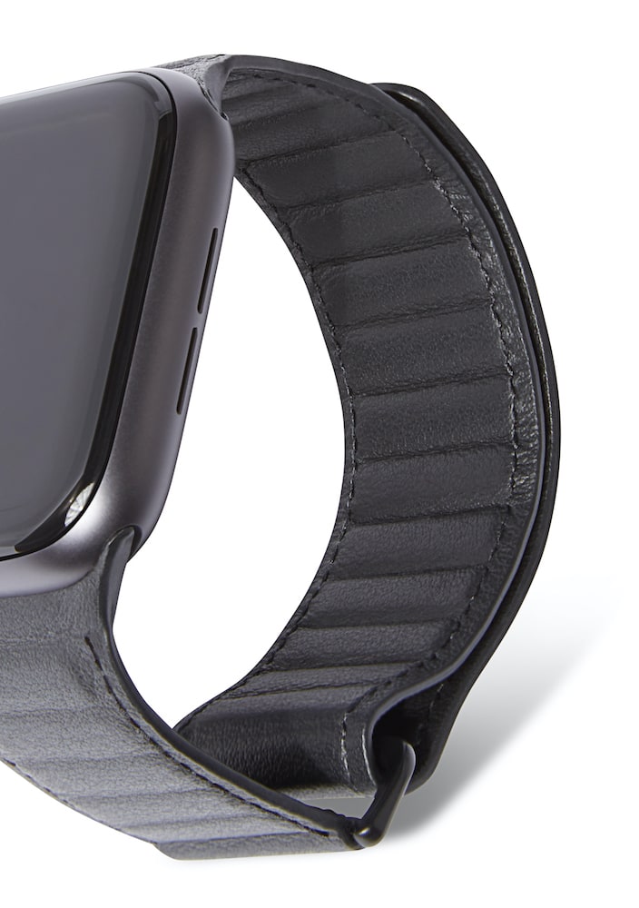 Decoded Traction lærrem til Apple Watch 44/42 mm - Svart