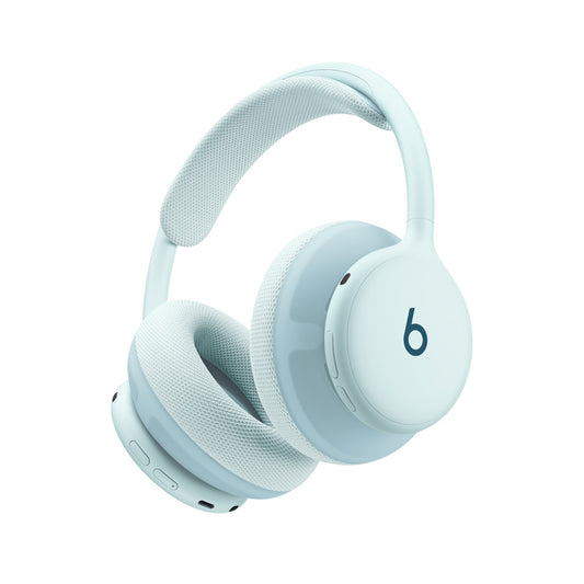 Beats 360 lukkede hodetelefoner – himmelblå med Performance Knit-puter i himmelblå