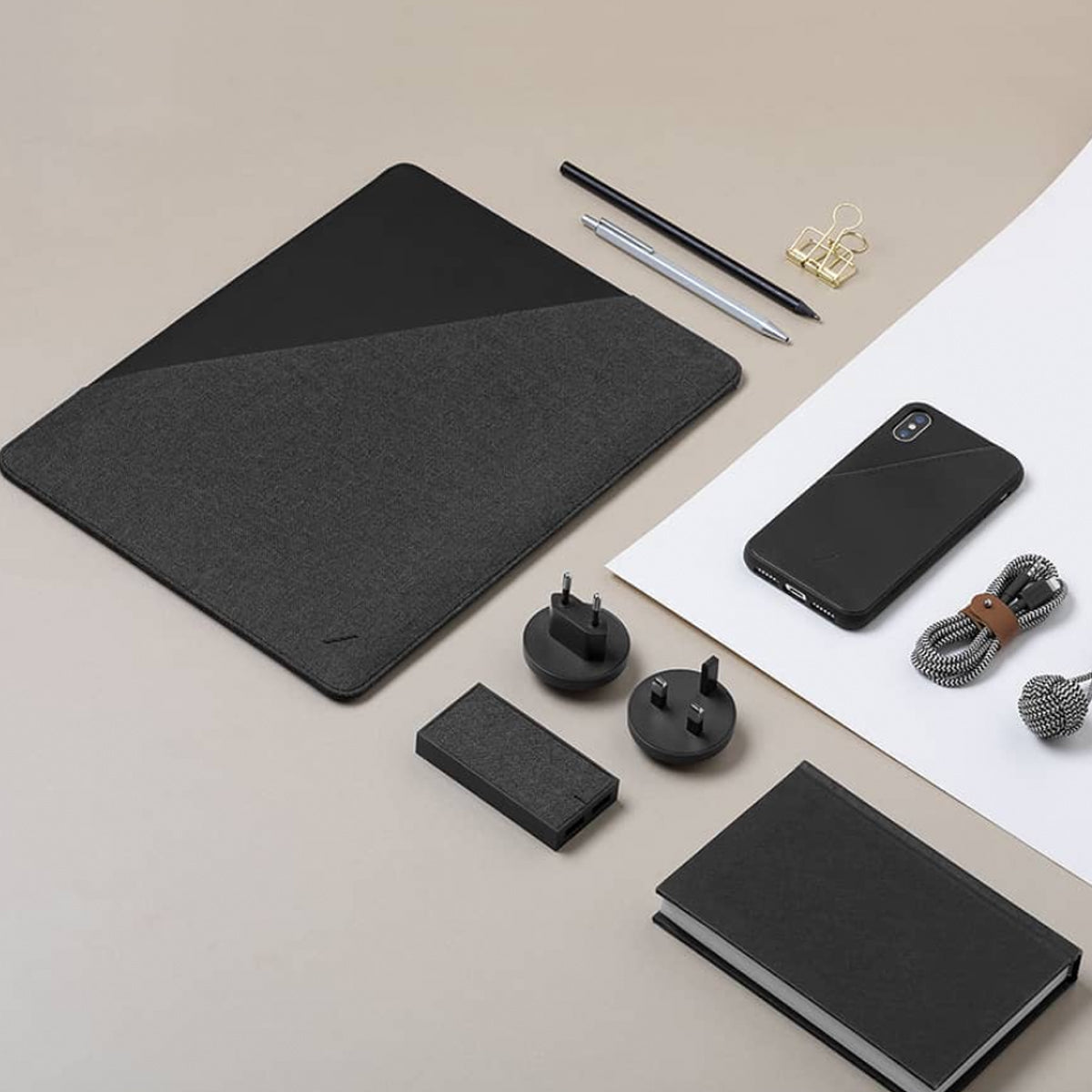 Native Union Stow Slim mappe for iPad Pro 12,9" - Skifergrå