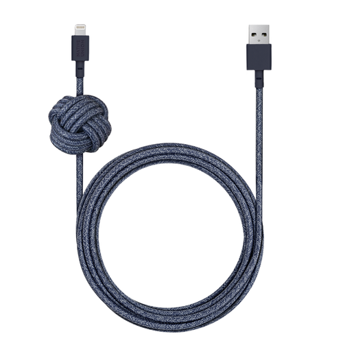 Native Union 3m USB-A til Lightning Night Ladekabel - Indigoblå
