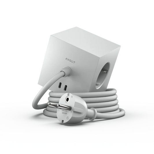 Avolt Square 1 30W Dual USB-C Stikkontaktforlenger - Grå