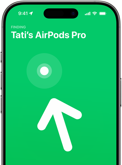 iPhone som viser Hvor er for AirPods Pro