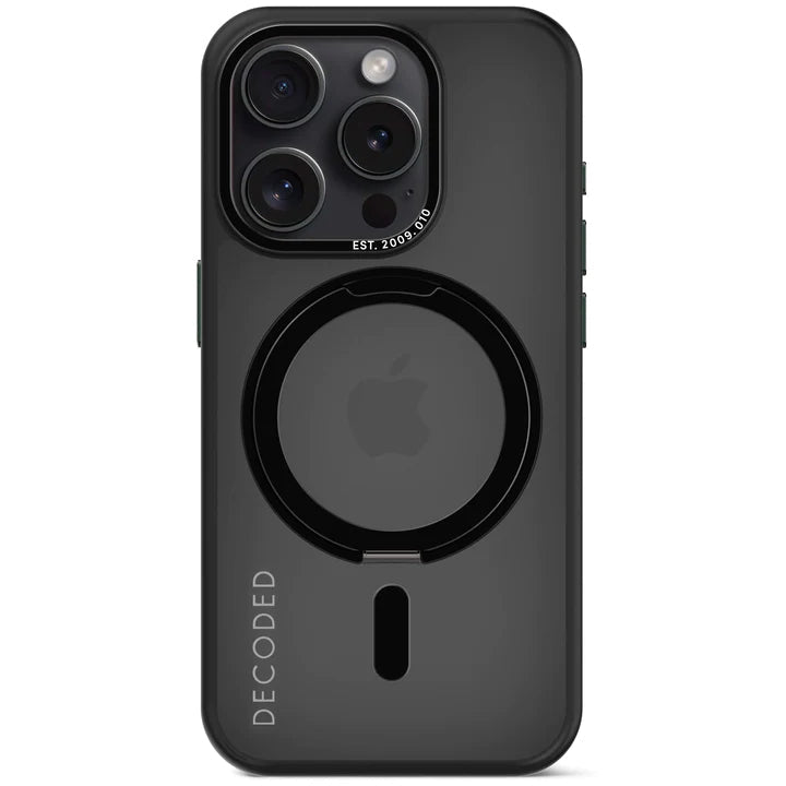 Decoded Retro Cover In Resina Riciclata Trasparente Per IPhone 14 Plus, Colore Antracite, Con Anello Magnetico Mag-Safe, Protezione Antiurto