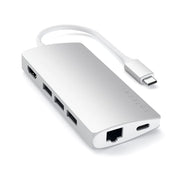 Satechi USB-C Multiport-adapter med Ethernet og kortleser V2 - Sølv