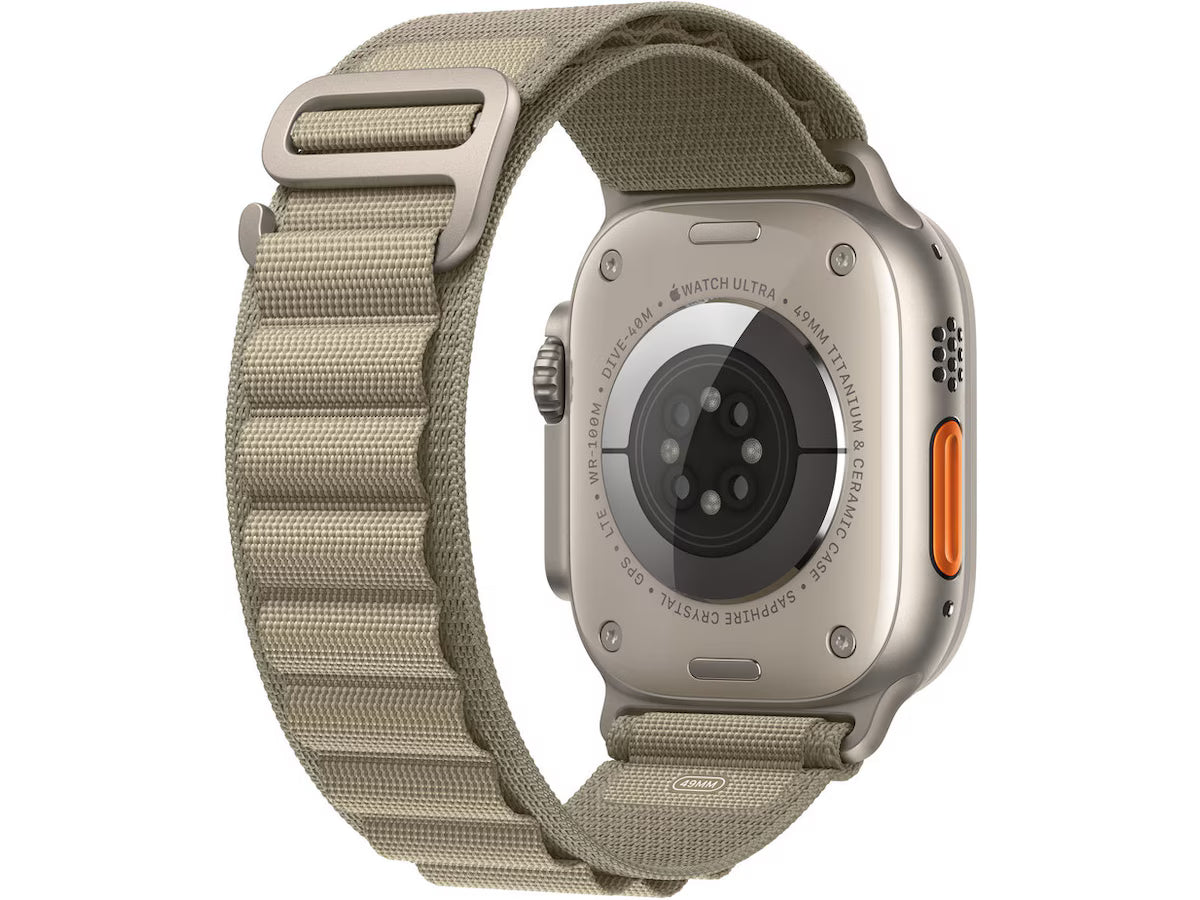 Apple Watch Ultra 2 GPS + Cellular 49mm Natural Titanium Case with Olive Alpine Loop - Medium