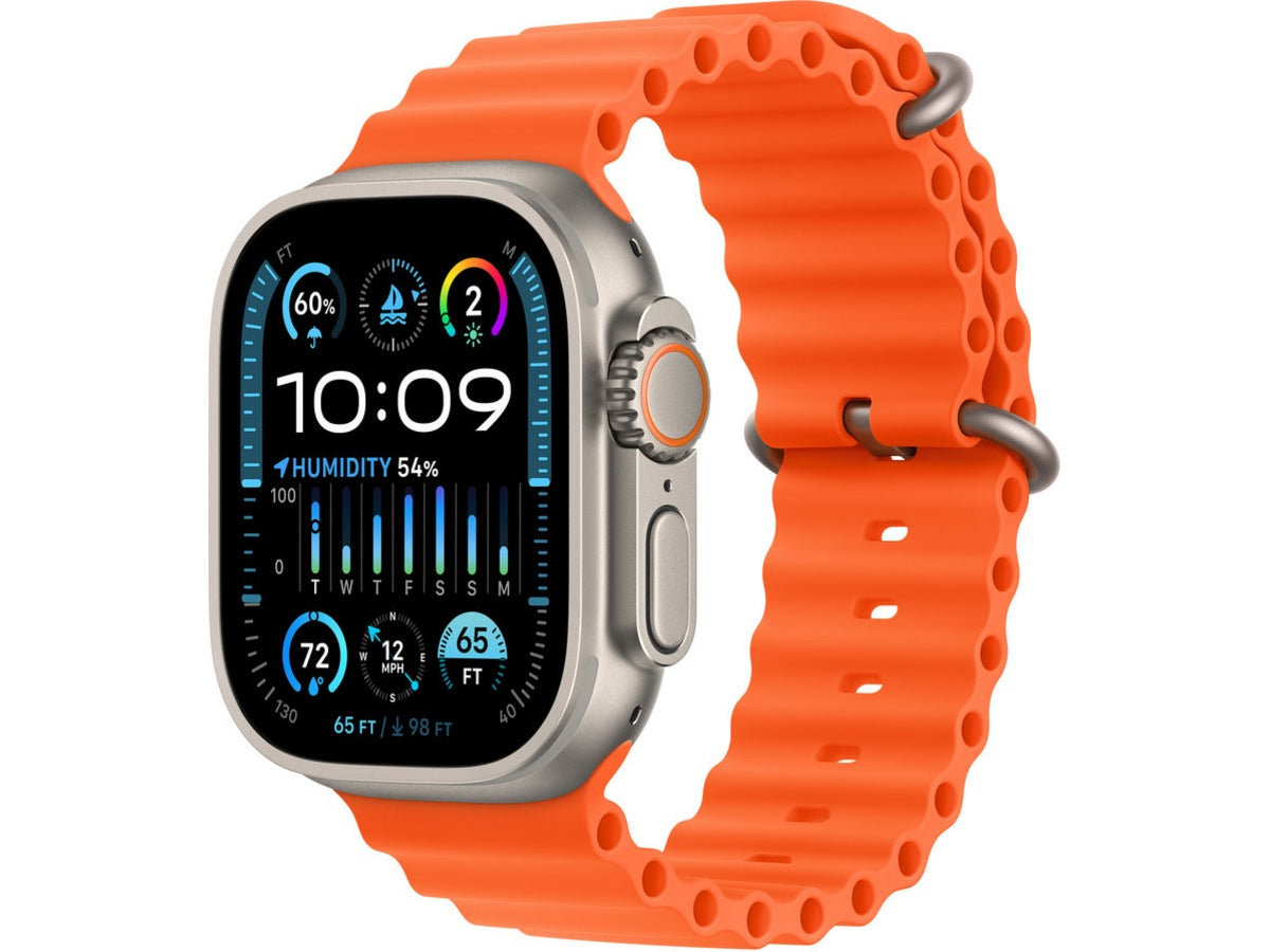 Apple Watch Ultra 2 GPS + Cellular 49mm Natural Titanium Case with Orange Ocean Band