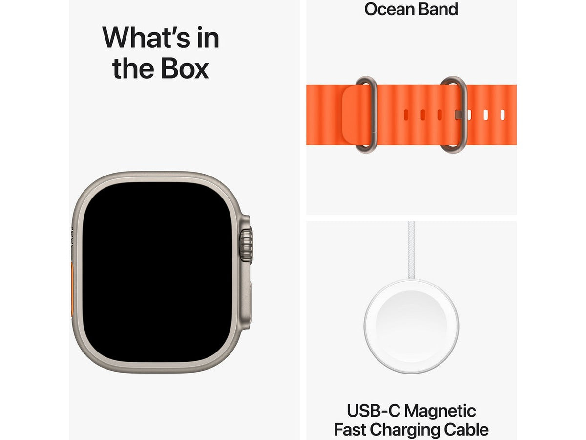Apple Watch Ultra 2 GPS + Cellular 49mm Natural Titanium Case with Orange Ocean Band