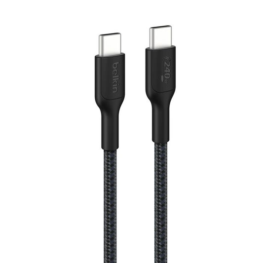 Belkin USB-C til USB-C 240W Flettet PCR Ladekabel 2m - Svart