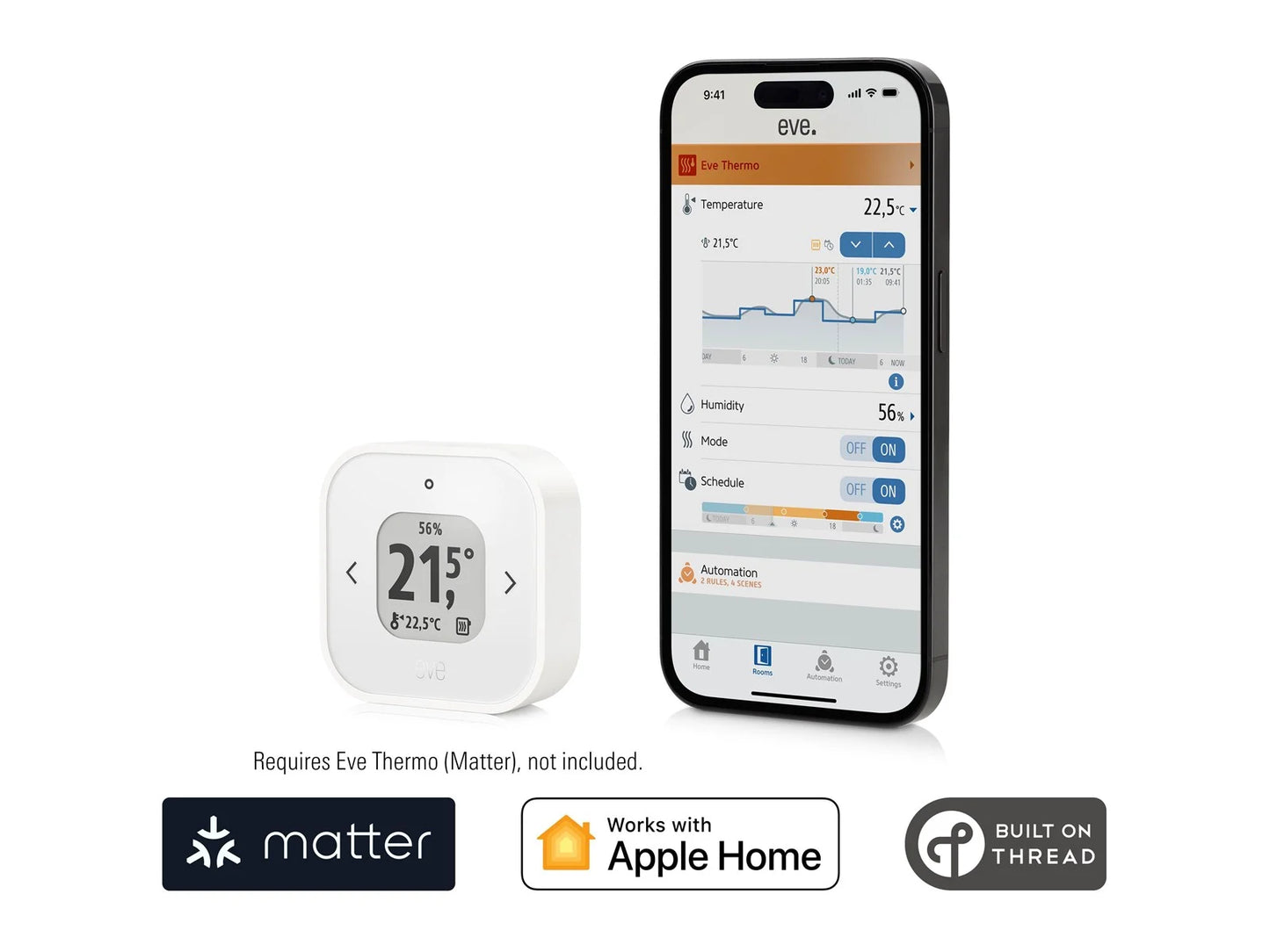 Eve Thermo Control med Matter/HomeKit