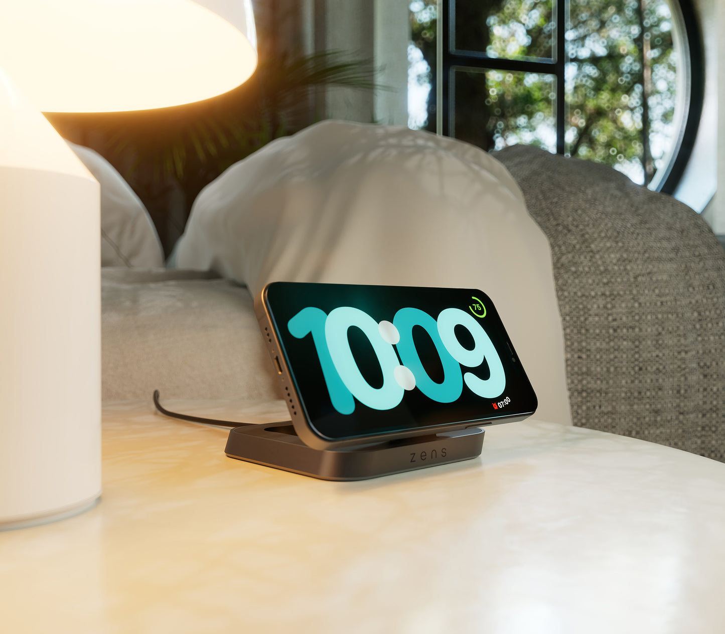 Zens Magnetisk Nattbords Ladeplate - Svart