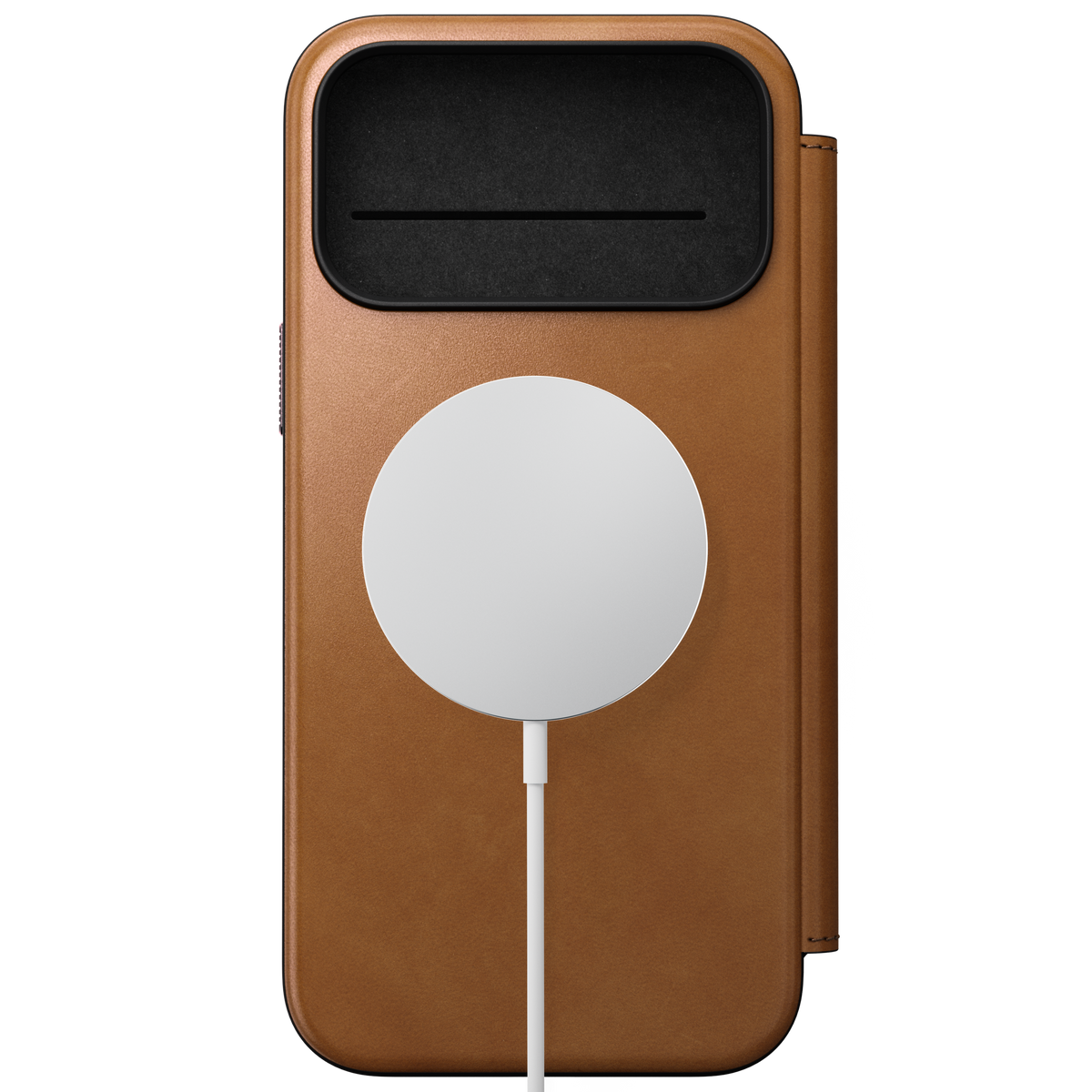 Nomad Lommebokdeksel i skinn med MagSafe til iPhone 18 Pro Max - Lys brun