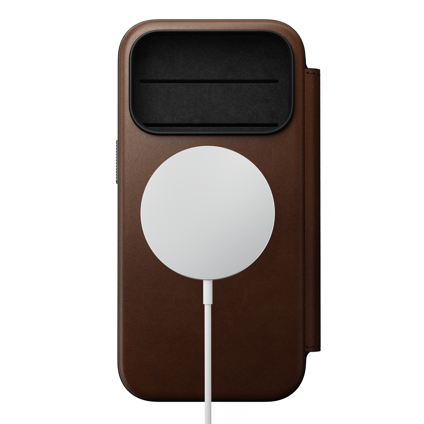 Nomad Lommebokdeksel i skinn med MagSafe til iPhone 18 Pro - Brun