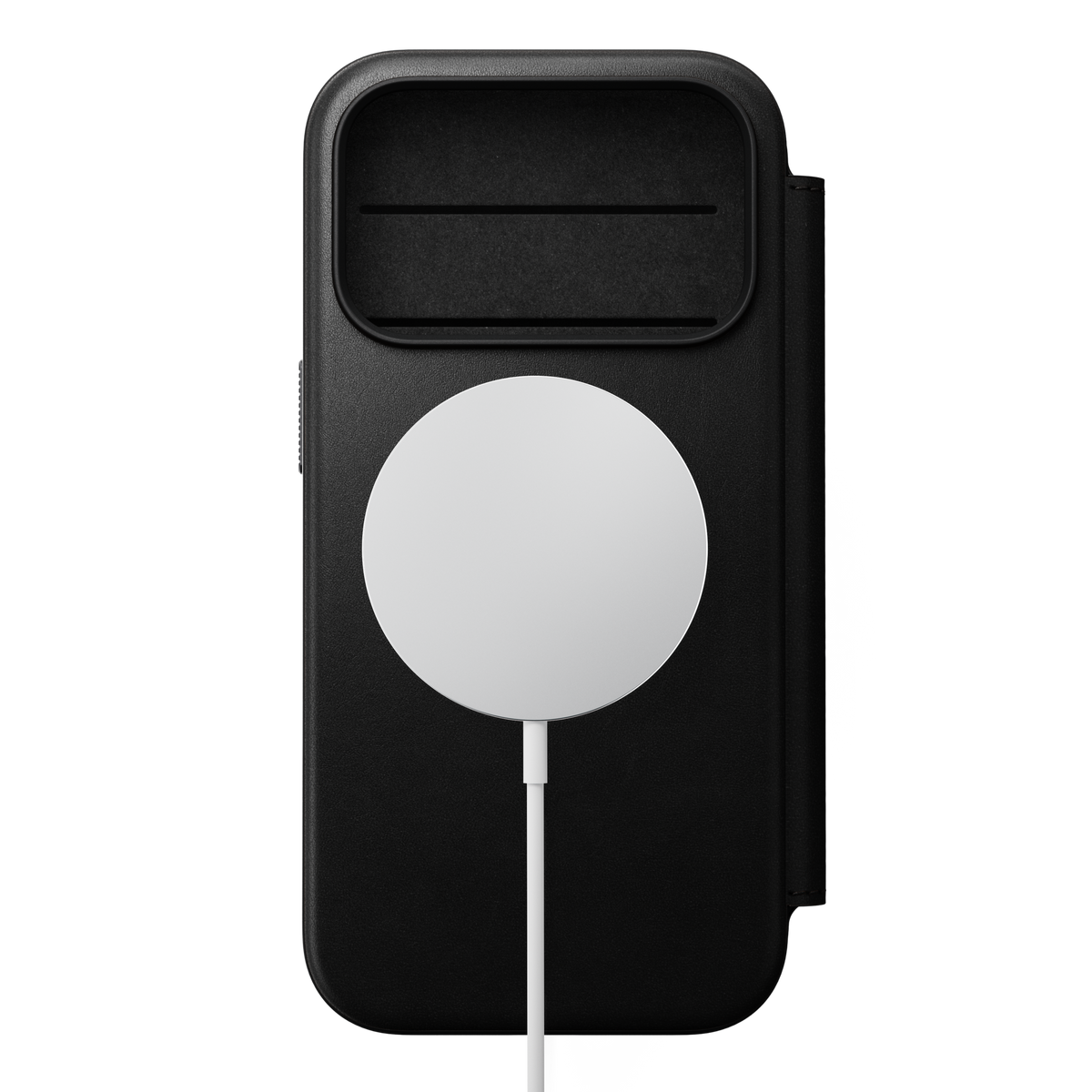 Nomad Lommebokdeksel i skinn med MagSafe til iPhone 18 Pro - Svart