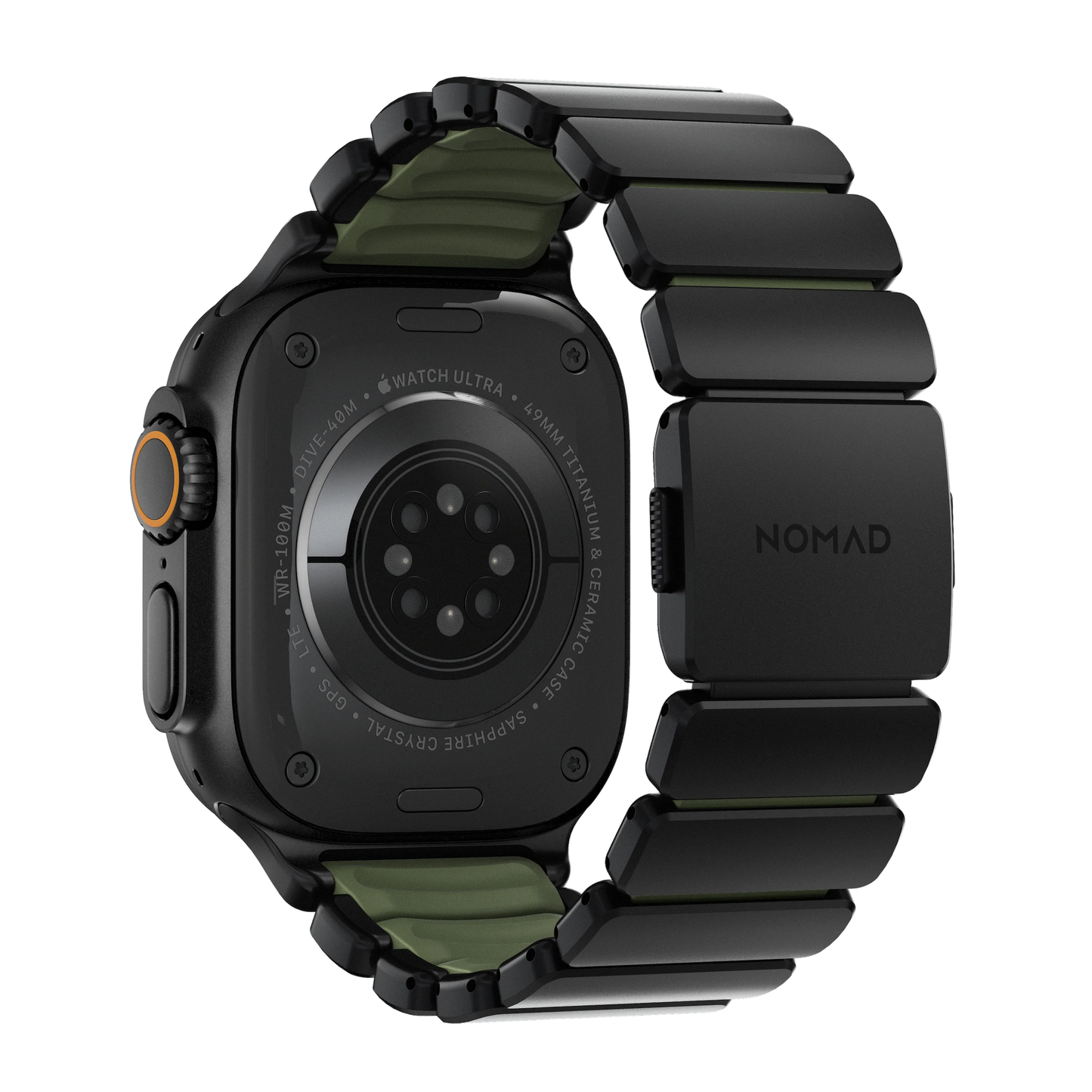Nomad 49/46 mm Stratos Band Reim - Black Titanium/Forest