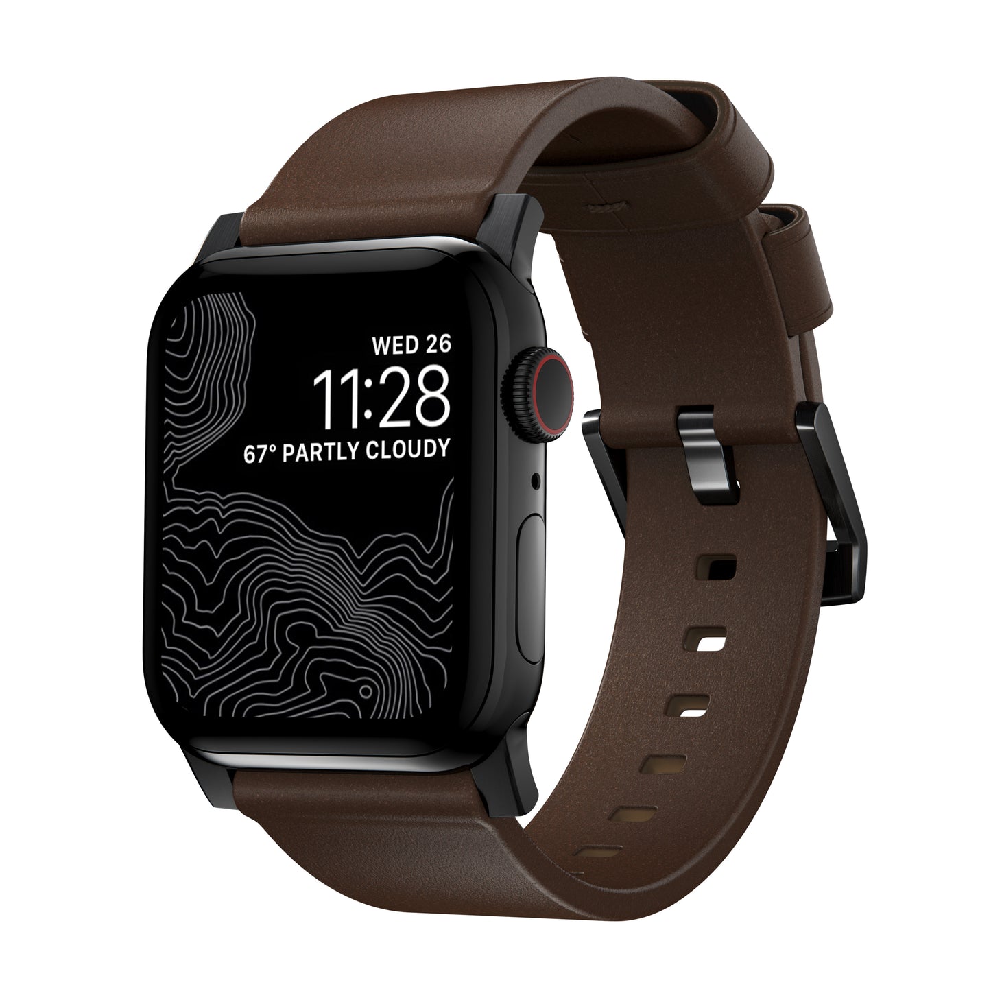 Nomad 49/46 mm Moderne Skinnrem med Svart Spenne - Brun