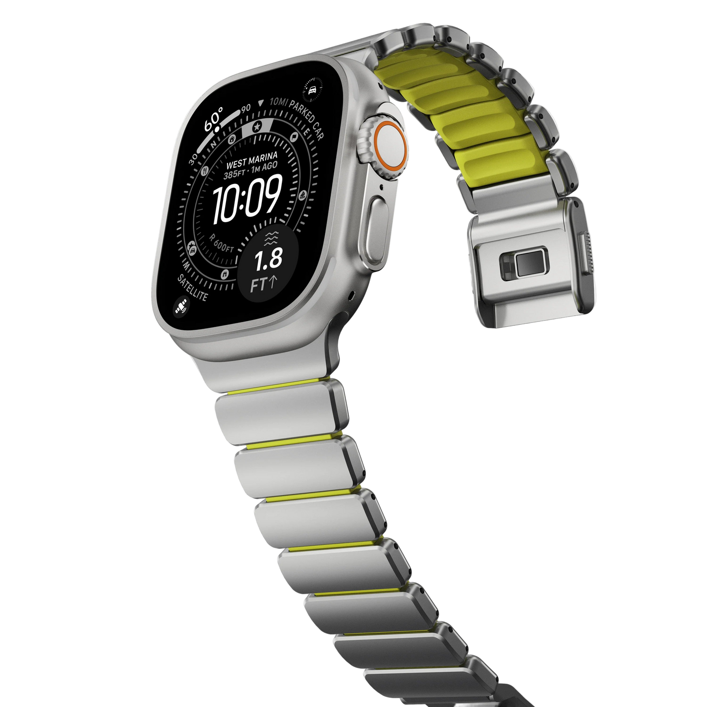 Nomad 49/46 mm Stratos Band Reim - Natural Titanium/Volt