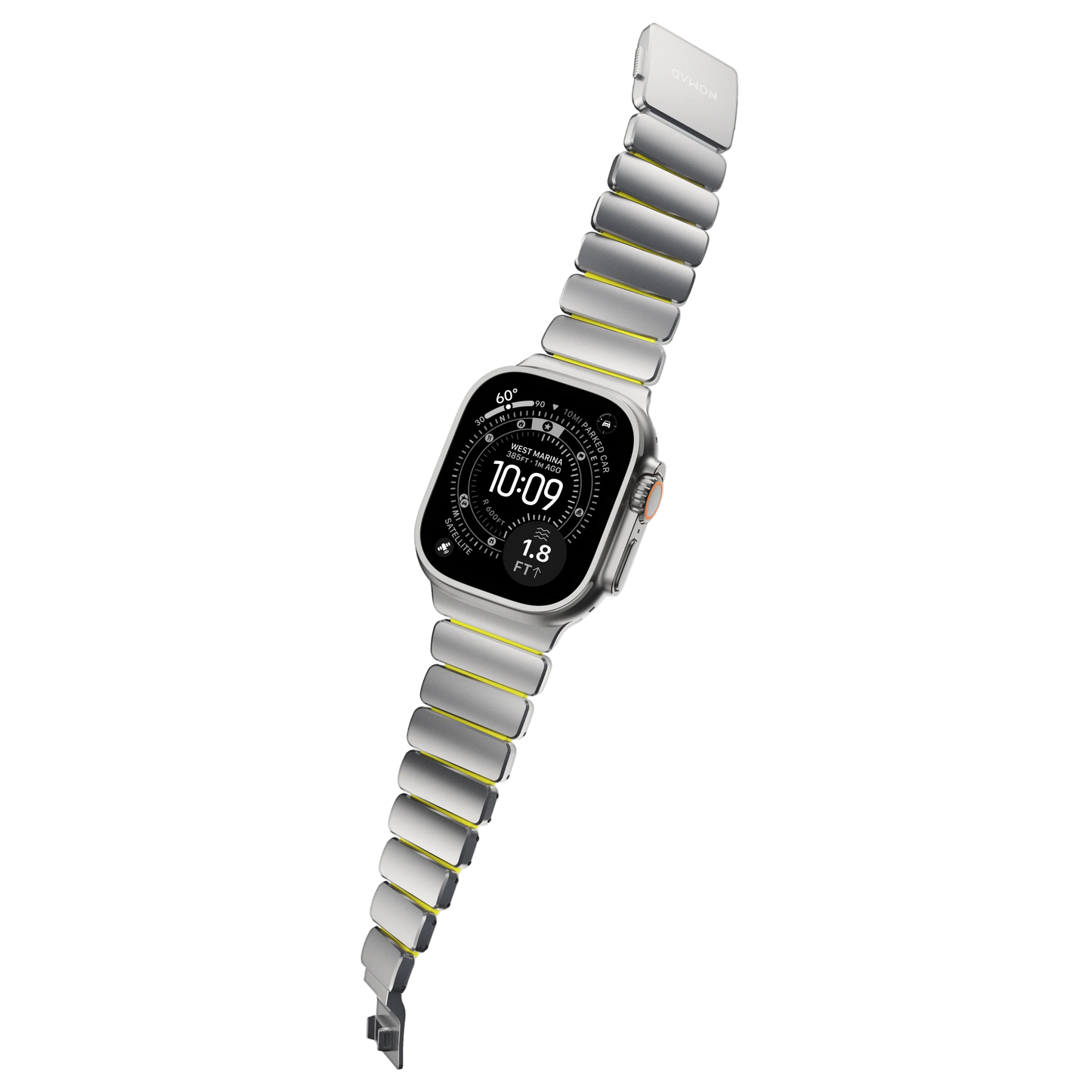 Nomad 49/46 mm Stratos Band Reim - Natural Titanium/Volt