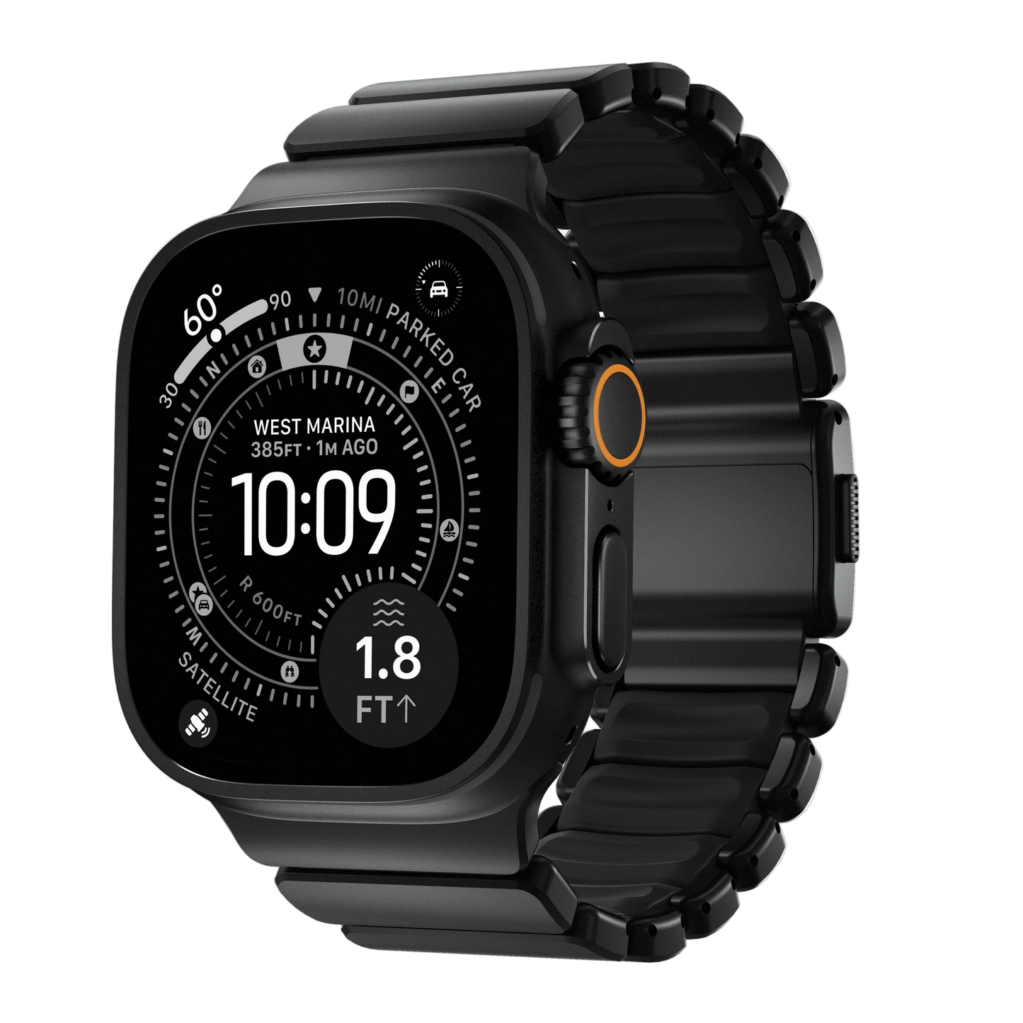 Nomad 49/46 mm Stratos Band Reim - Black Titanium/Black