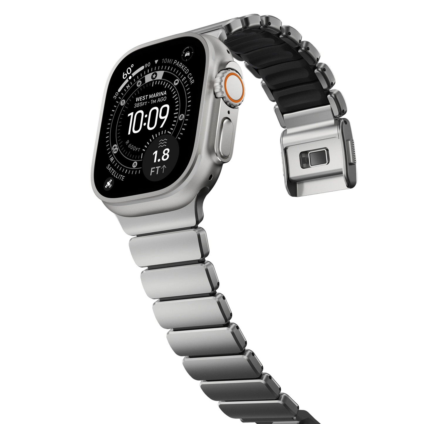 Nomad 49/46 mm Stratos Band Reim - Natural Titanium/Black