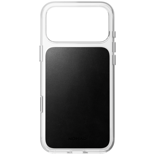 Nomad Gjennomsiktig MagSafe deksel med skinn til iPhone 18 Pro Max - Svart