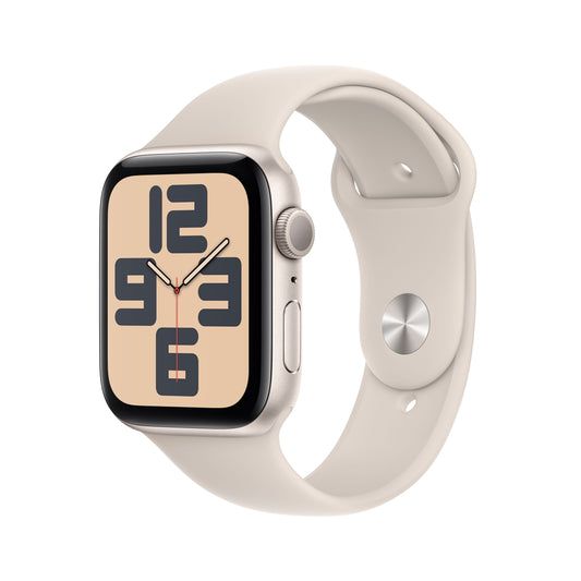 Apple Watch SE 44mm Starlight med Starlight Sport Band - S/M