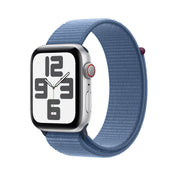 Apple Watch SE Cell 44mm Silver med Winter Blue Sport Loop